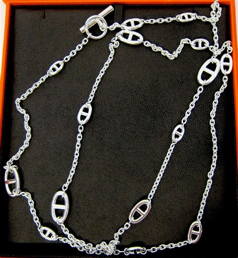 hermes necklace silver.